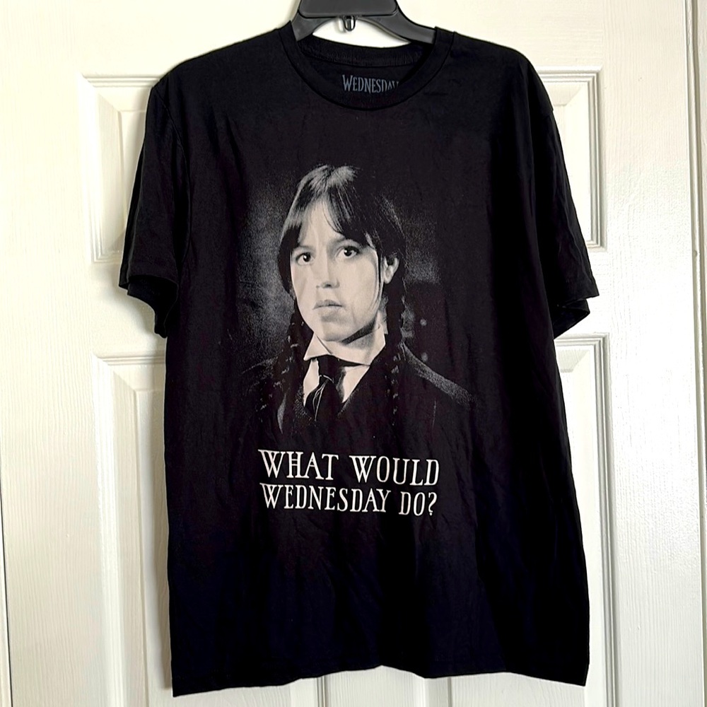 What Would Wednesday Do? Black M tee shirt